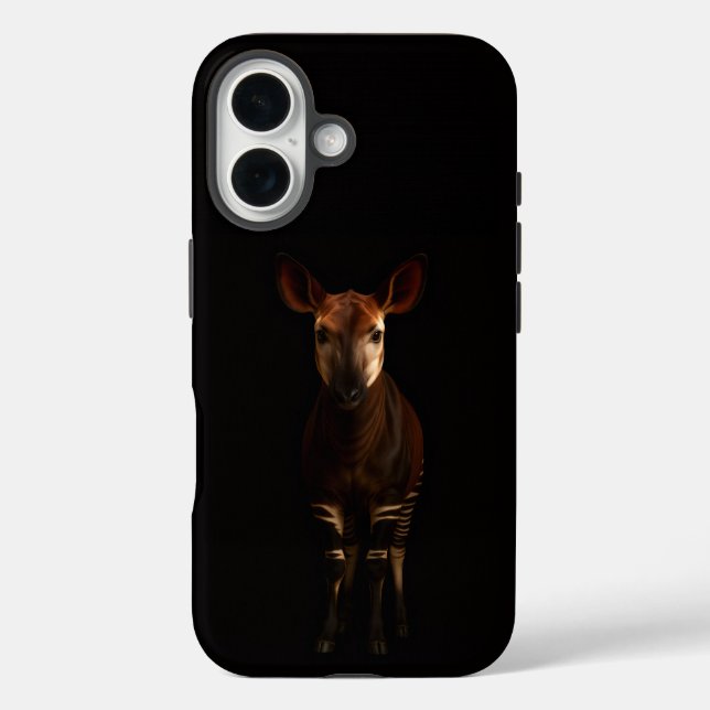 Schwarz 4 Luxe iPhone 16 Mate, Forest Okapi Case-Mate iPhone Hülle (Rückseite)