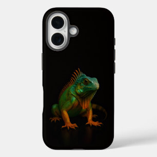 Schwarz 4 Luxe iPhone 16 Mate, Grüner Leguan Hülle