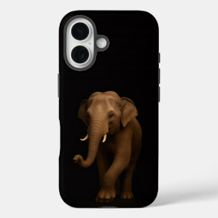 Schwarz 4 Luxe iPhone 16 Mate, Indischer Elefant Hülle