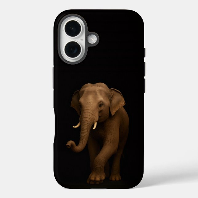 Schwarz 4 Luxe iPhone 16 Mate, Indischer Elefant Case-Mate iPhone Hülle (Rückseite)