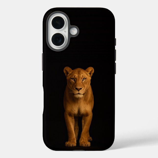 Schwarz 4 Luxe iPhone 16 Mate, Noble Löwin Case-Mate iPhone Hülle (Rückseite)