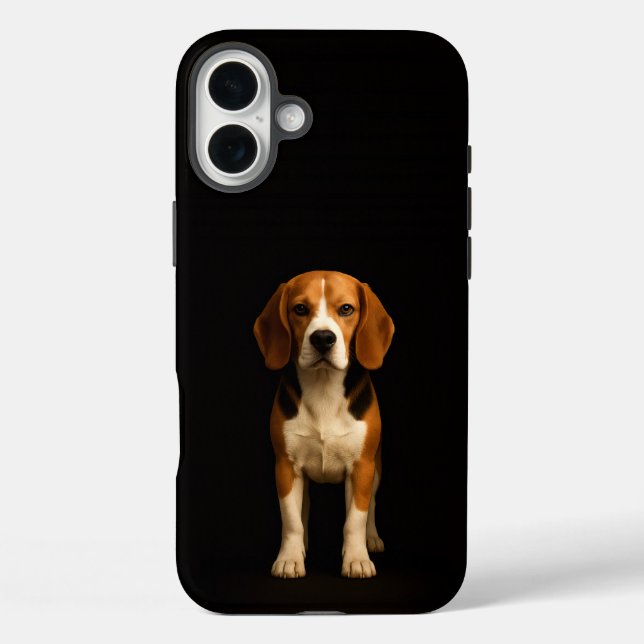 Schwarz 4 Luxe iPhone 16 Plus, freundlicher Beagle Case-Mate iPhone Hülle (Rückseite)