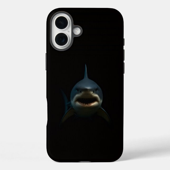 Schwarz 4 Luxe iPhone 16 Plus, Großer Weißer Hai Case-Mate iPhone Hülle (Rückseite)