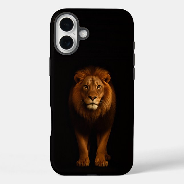 Schwarz 4 Luxe iPhone 16 Plus, Majestätischer Löwe Case-Mate iPhone Hülle (Rückseite)