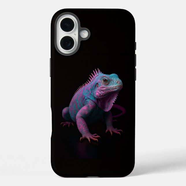 Schwarz 4 Luxe iPhone 16 Plus, Rosa Leguan Case-Mate iPhone Hülle (Rückseite)