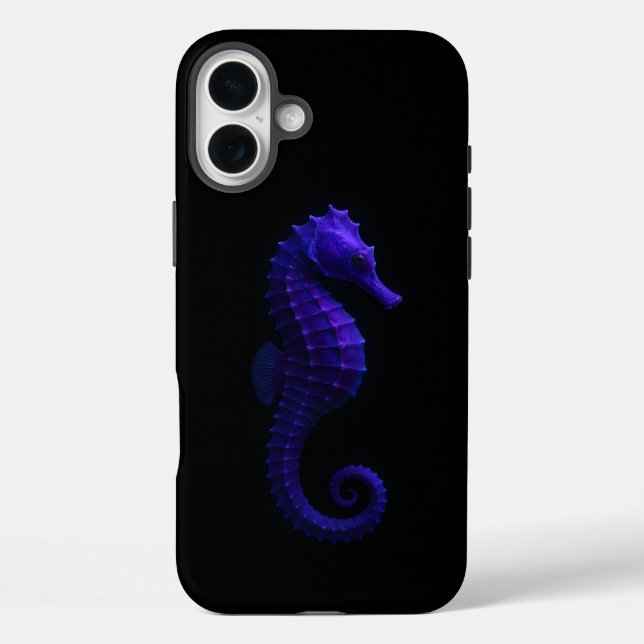 Schwarz 4 Luxe iPhone 16 Plus, Violetter Seepferdc Case-Mate iPhone Hülle (Rückseite)