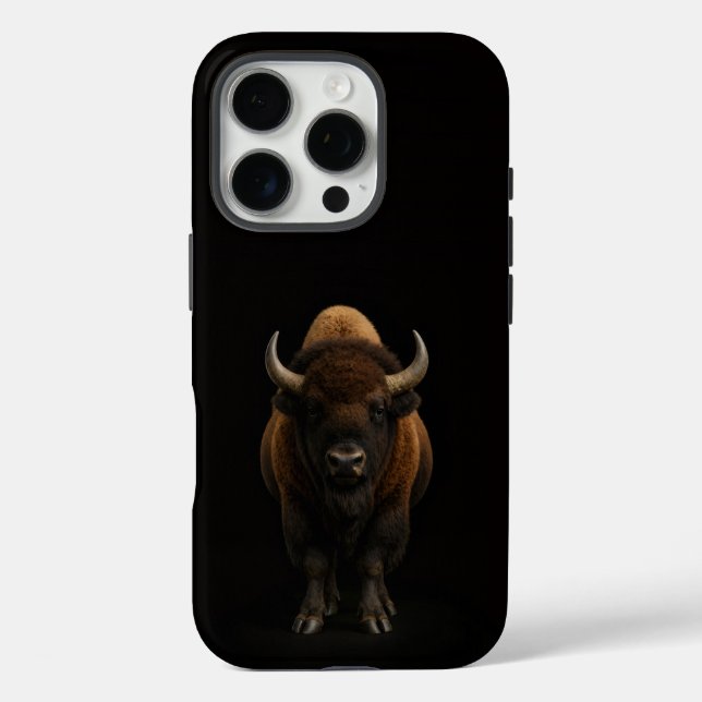 Schwarz 4 Luxe iPhone 16 Pro, Amerikanischer Bison Case-Mate iPhone Hülle (Rückseite)