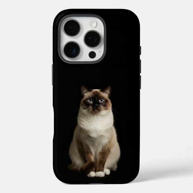 Schwarz 4 Luxe iPhone 16 Pro, Birmanische Katze Case-Mate iPhone Hülle (Rückseite)