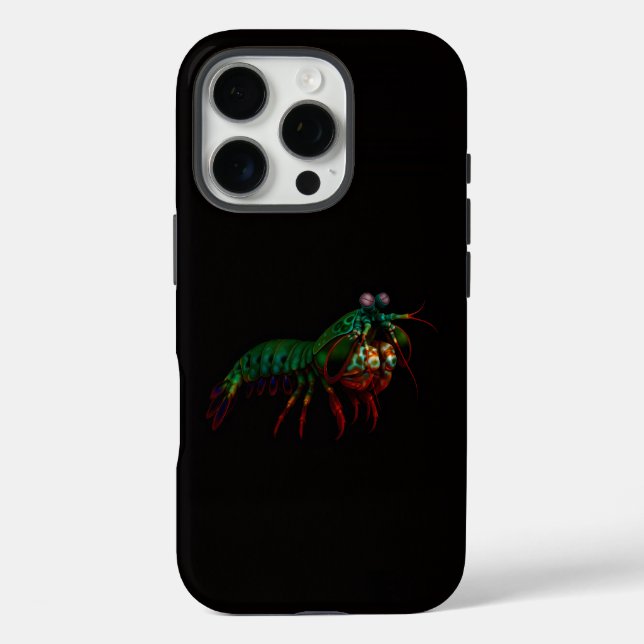 Schwarz 4 Luxe iPhone 16 Pro, Fangschreckenkrebs Case-Mate iPhone Hülle (Rückseite)