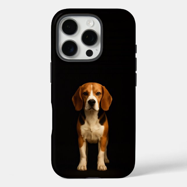 Schwarz 4 Luxe iPhone 16 Pro, freundlicher Beagle Case-Mate iPhone Hülle (Rückseite)