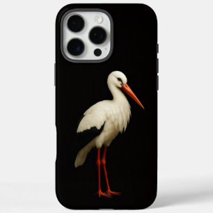 Schwarz 4 Luxe iPhone 16 Pro Max, Anmutiger Storch Max Hülle