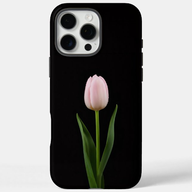 Schwarz 4 Luxe iPhone 16 Pro Max, Blush Pink Tulpe Case-Mate iPhone Hülle (Rückseite)