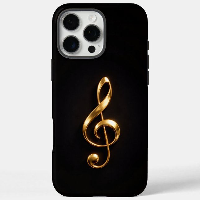 Schwarz 4 Luxe iPhone 16 Pro Max, goldener Violins Case-Mate iPhone Hülle (Rückseite)