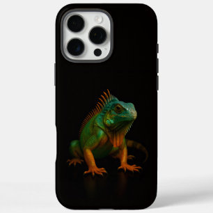 Schwarz 4 Luxe iPhone 16 Pro Max, Grüner Leguan Max Hülle