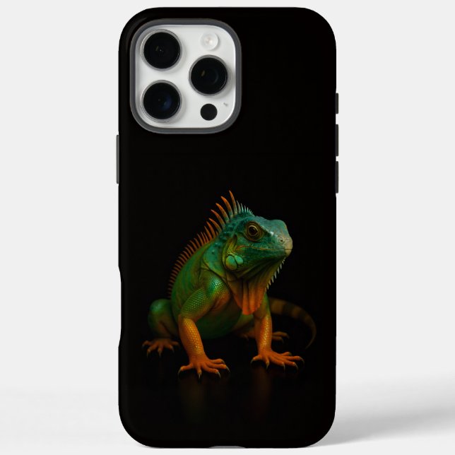 Schwarz 4 Luxe iPhone 16 Pro Max, Grüner Leguan Case-Mate iPhone Hülle (Rückseite)