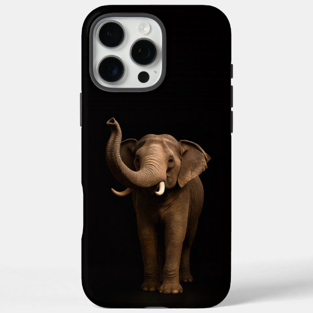Schwarz 4 Luxe iPhone 16 Pro Max, Mächtiger Elefan Case-Mate iPhone Hülle (Rückseite)