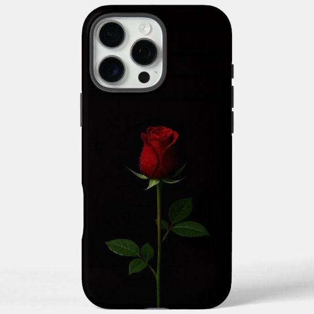 Schwarz 4 Luxe iPhone 16 Pro Max, Samtrote Rose Case-Mate iPhone Hülle (Rückseite)