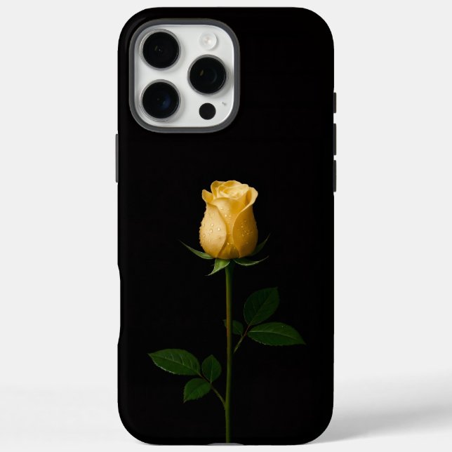 Schwarz 4 Luxe iPhone 16 Pro Max, Sonnengelbes Ros Case-Mate iPhone Hülle (Rückseite)