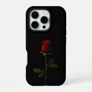 Schwarz 4 Luxe iPhone 16 Pro, Samtrote Rose Pro Hülle