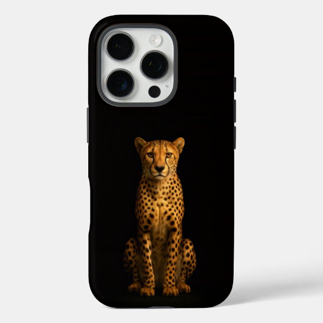 Schwarz 4 Luxe iPhone 16 Pro, Schlanker Gepard Case-Mate iPhone Hülle (Rückseite)