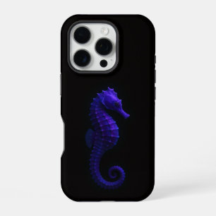 Schwarz 4 Luxe iPhone 16 Pro, Violetter Seepferdch Pro Hülle