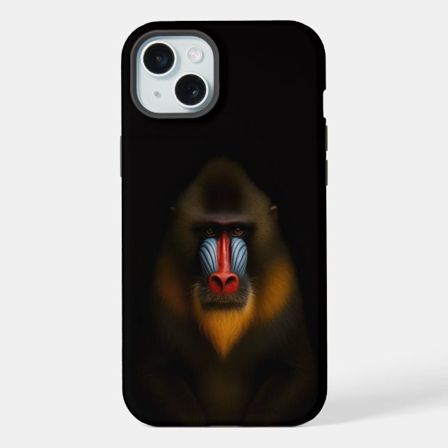 Schwarz 4 Luxe, Mandrillaffe iPhone Hülle (Rückseite)