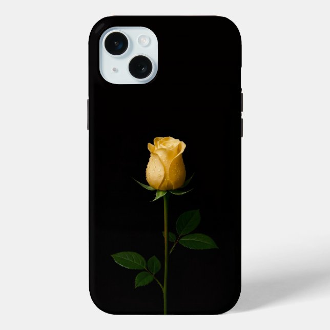 Schwarz 4 Luxe, sonnengelbes Rosen-iPhone 15 Plus Case-Mate iPhone Hülle (Rückseite)