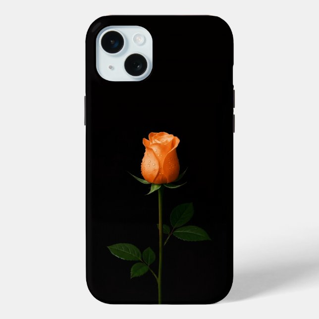 Schwarz 4 Luxe, Sunset Orange Rose iPhone 15 Plus Case-Mate iPhone Hülle (Rückseite)