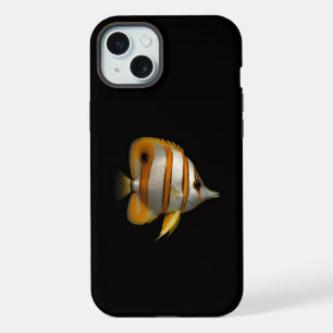 Schwarz 4 Luxe, Tropischer Riff-Schmetterlingsfisc iPhone 15 Plus Hülle