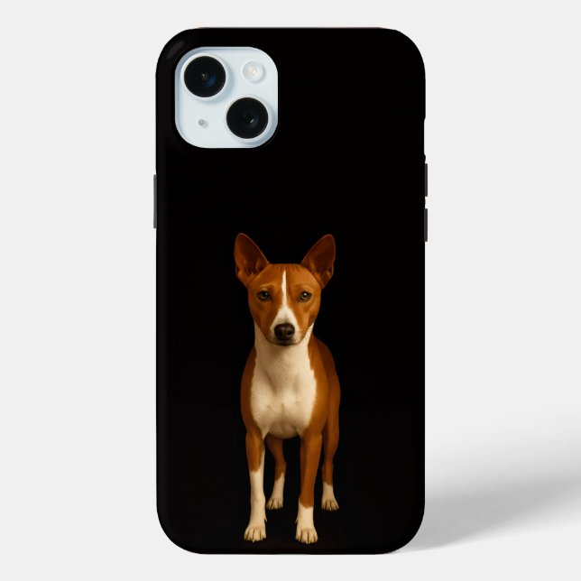 Schwarz 4 Luxus, Klassiger Basenji-Hund iPhone 15  Case-Mate iPhone Hülle (Rückseite)