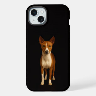 Schwarz 4 Luxus, Klassiger Basenji-Hund iPhone 15 Plus Hülle