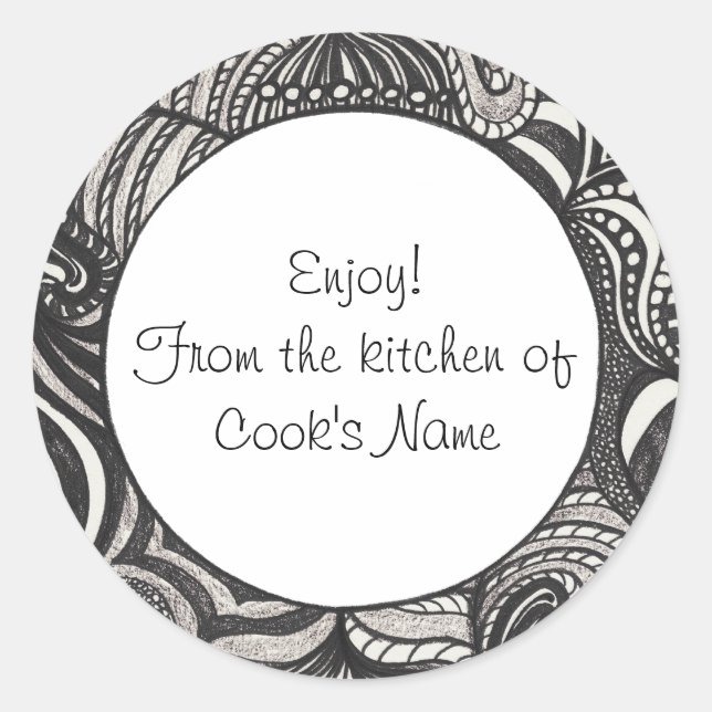 Schwarz Abstrakt von der Küche der Aufkleber für K (Vorderseite)