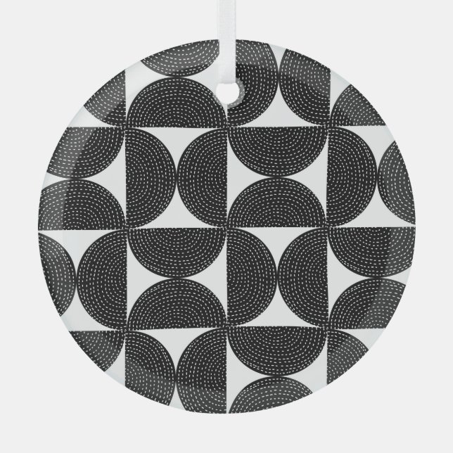 Schwarz abstrakter 60er Stil nahtlos. Ornament Aus Glas (Vorderseite)