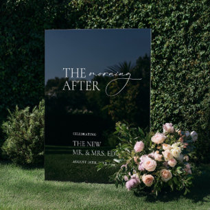 Schwarz Akryllisch "The Morning After" Begrüßungsz Acrylschild