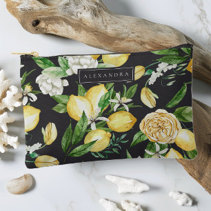 Schwarz   Amalfi Küste Lemon Blossom Personalisier Zubehörtasche
