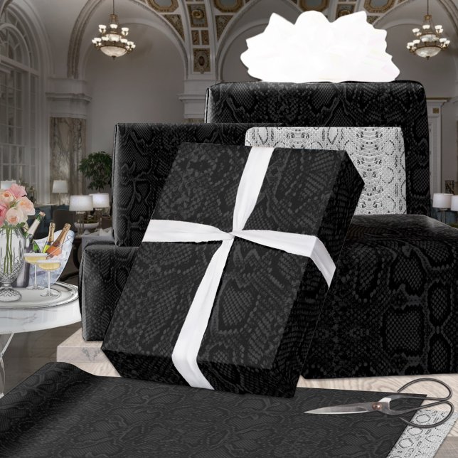 Schwarz Anaconda Snakeskin Geschenkpapier (Von Creator hochgeladen)