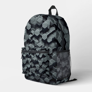 Schwarz-Anthrazit-Grauwabenkraut Bedruckter Rucksack