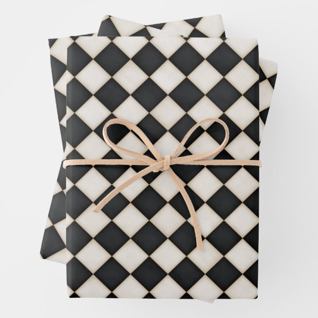 Schwarz & Antiquitäten Weißdiamanten Geschenkpapier Set (Beispiel)