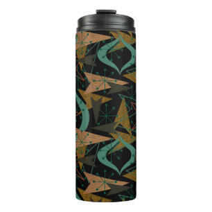 Schwarz, Aqua, Kunstholz-Pfeile   Mid-Century-Mode Thermosbecher