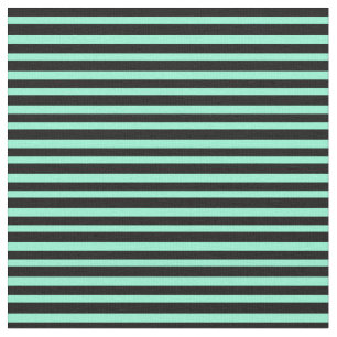 Schwarz-Aquamarine-Streifen/Seitenmuster Stoff