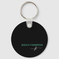 Schwarz Aquamariner Personalisierter Name für Mono
