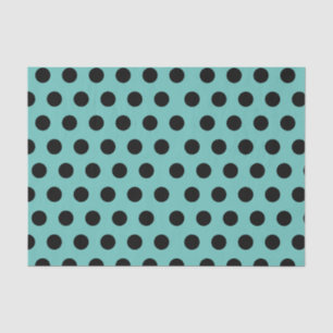 Schwarz-Aquamarines, mittelgroßes Polka-Dot-Papier Seidenpapier