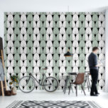 Schwarz Art Deco Muster auf den grünen, weißen Str Tapete<br><div class="desc">Pastellgrün-weiße Streifen in einem nahtlosen Muster mit Schwarz-Deko-Muster-Overlay. Sie können die Farbe Weiß und Grün ändern.</div>