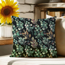 Schwarz-Ästhetisch-grünes Blume-Blattmuster