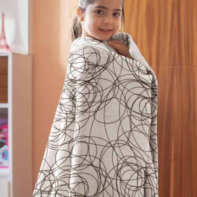 Schwarz auf Abstraktem Wirblen Skript jeder Farbe Fleecedecke (Von Creator hochgeladen)