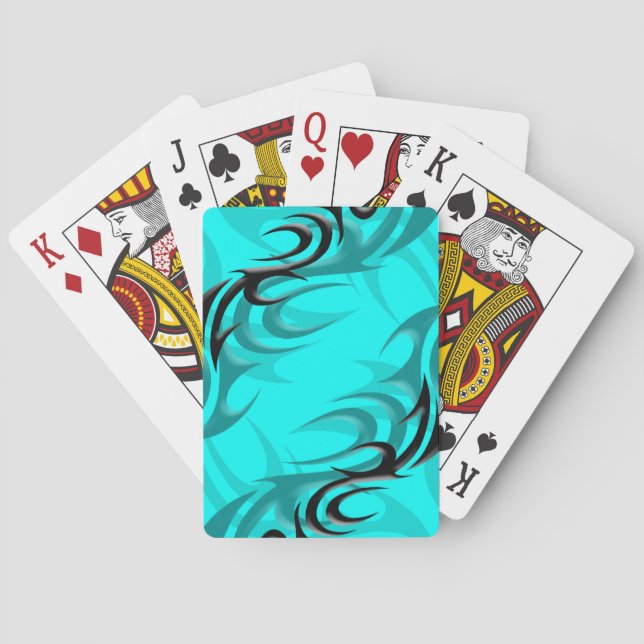 Schwarz auf Cyan "Smoke" Spielkarten (Rückseite)