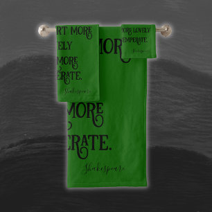 Schwarz auf Green Shakespeare soll ich vergleichen Badhandtuch Set