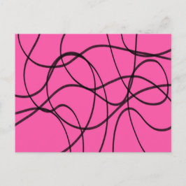 Schwarz auf rosa, bunte Kunst Postkarte