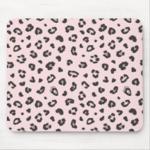Schwarz auf rosa Leopard Print Mousepad