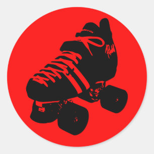Schwarz auf Rot Roller Derby Skate Sticker